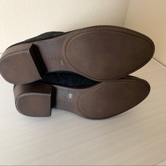 Lucky Brand Balexa Leather Suede Ankle Zip Booties in Black NEW - Picture 7 of 7